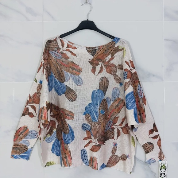 MADE IN ITALY PRINT KNIT SWEATER - Picture 1 of 1